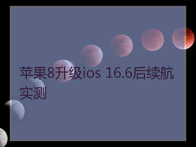 苹果8升级ios 16.6后续航实测