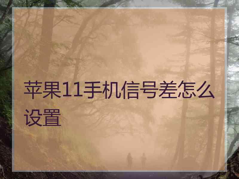 苹果11手机信号差怎么设置