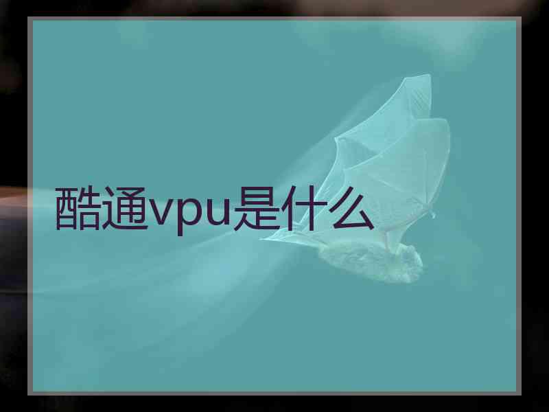 酷通vpu是什么