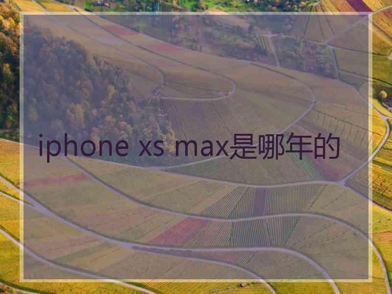 iphone xs max是哪年的