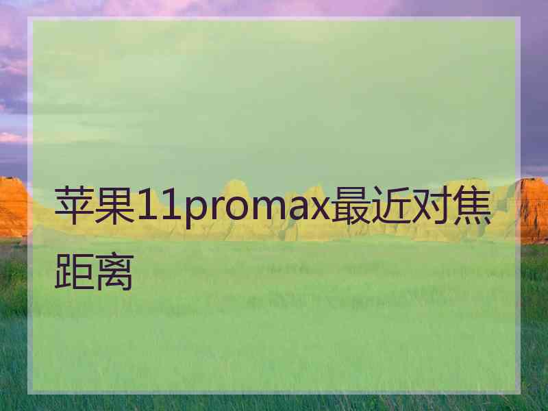 苹果11promax最近对焦距离