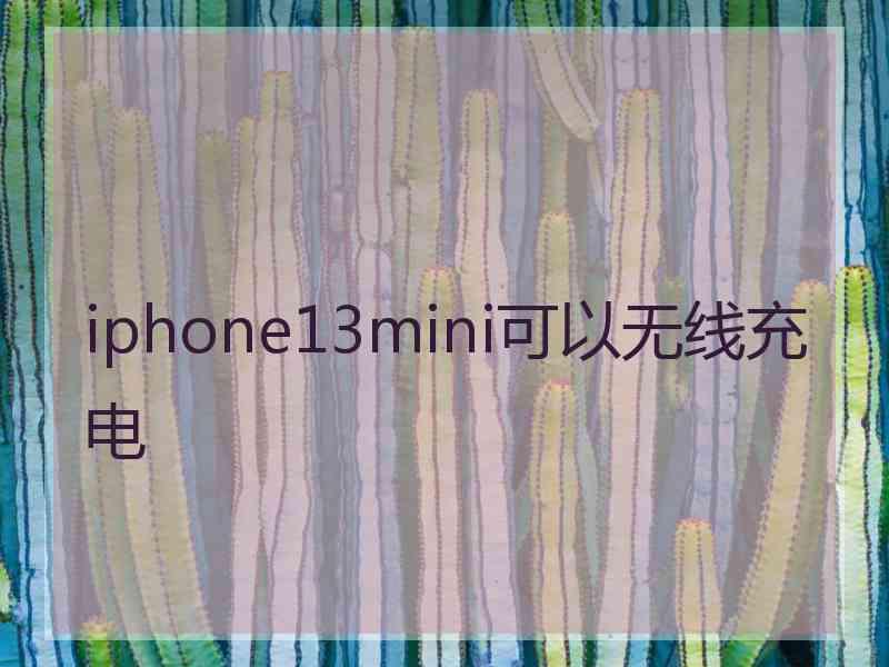 iphone13mini可以无线充电