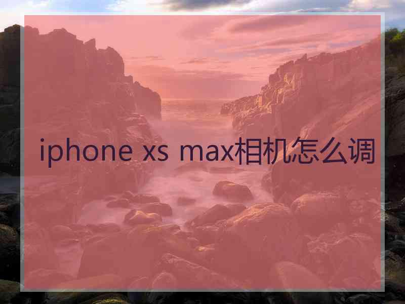 iphone xs max相机怎么调