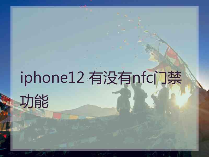 iphone12 有没有nfc门禁功能