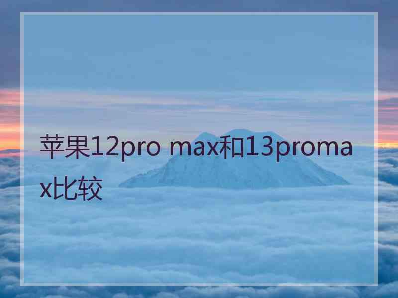 苹果12pro max和13promax比较