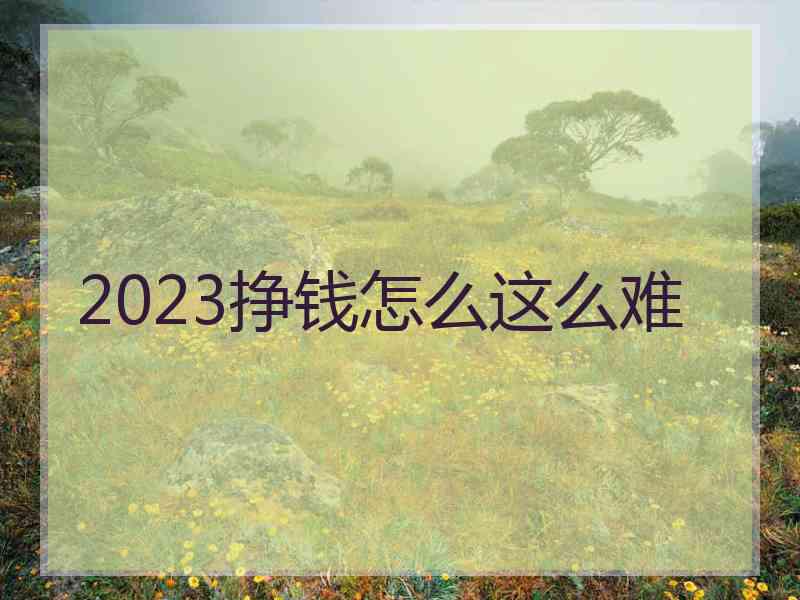 2023挣钱怎么这么难