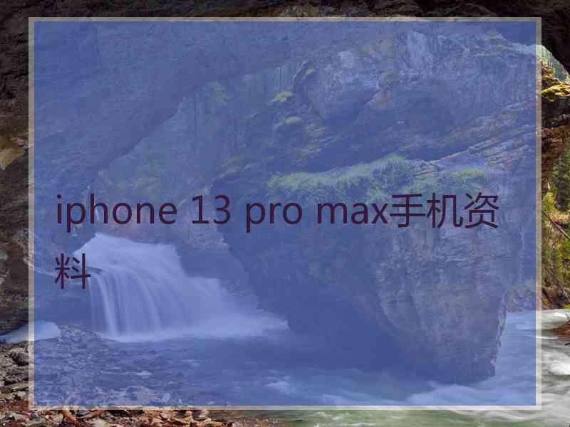 iphone 13 pro max手机资料