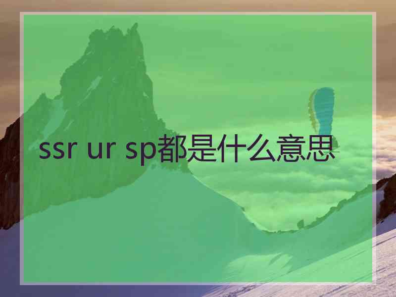 ssr ur sp都是什么意思