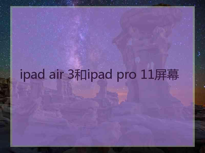 ipad air 3和ipad pro 11屏幕