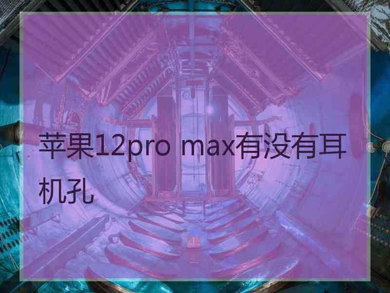 苹果12pro max有没有耳机孔