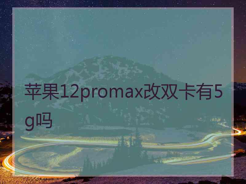 苹果12promax改双卡有5g吗