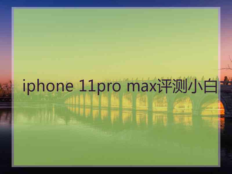 iphone 11pro max评测小白