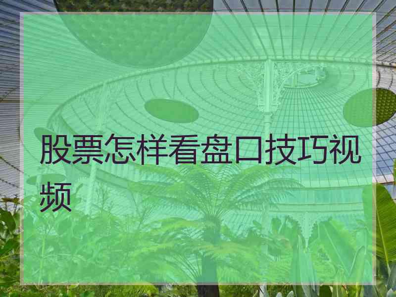 股票怎样看盘口技巧视频