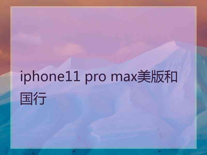 iphone11 pro max美版和国行