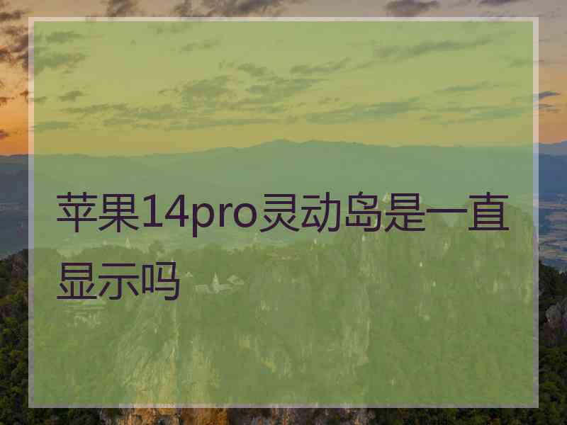 苹果14pro灵动岛是一直显示吗