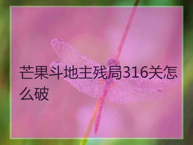 芒果斗地主残局316关怎么破