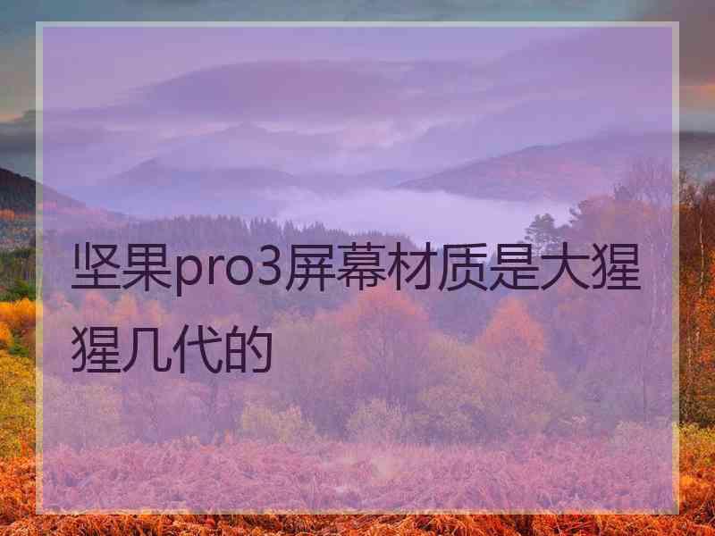 坚果pro3屏幕材质是大猩猩几代的