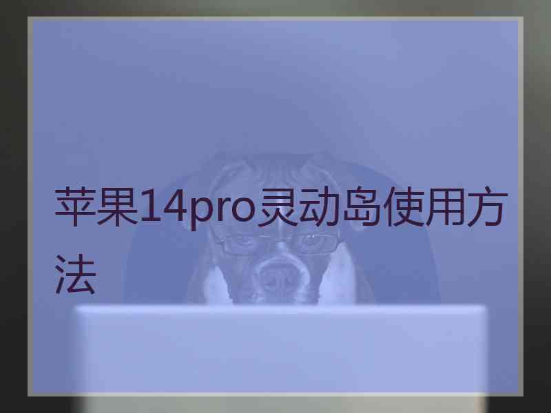 苹果14pro灵动岛使用方法