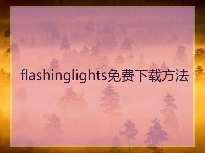 flashinglights免费下载方法