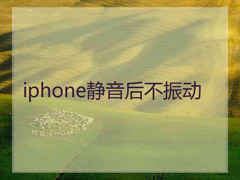 iphone静音后不振动