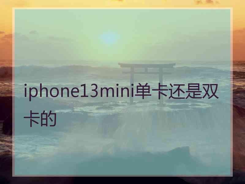 iphone13mini单卡还是双卡的