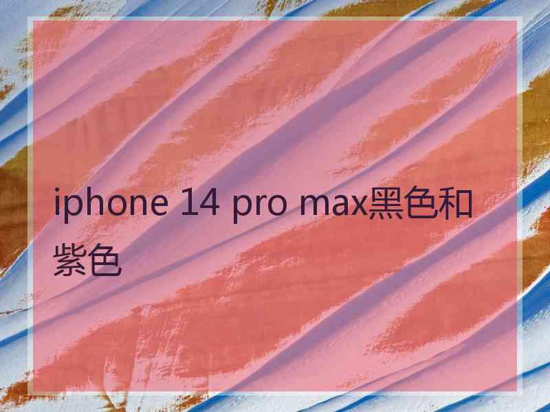 iphone 14 pro max黑色和紫色