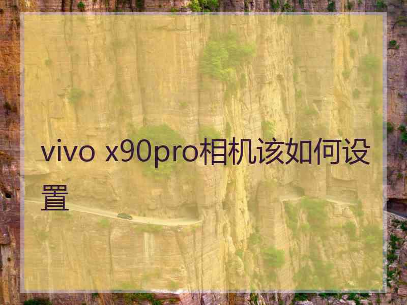 vivo x90pro相机该如何设置