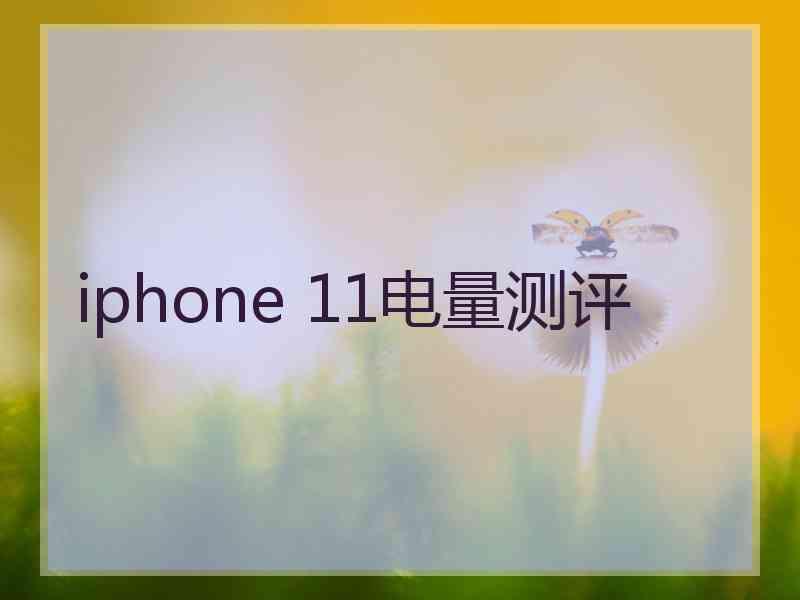 iphone 11电量测评