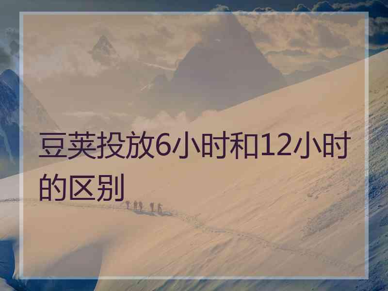 豆荚投放6小时和12小时的区别