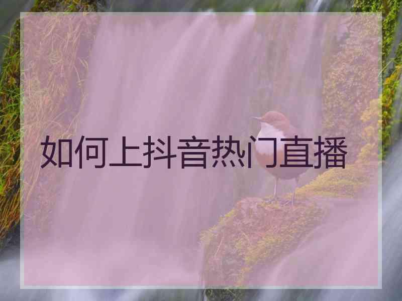 如何上抖音热门直播