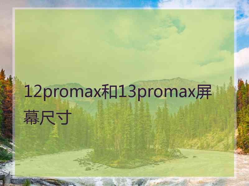 12promax和13promax屏幕尺寸