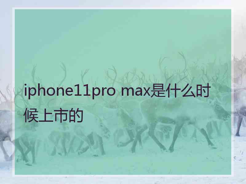 iphone11pro max是什么时候上市的