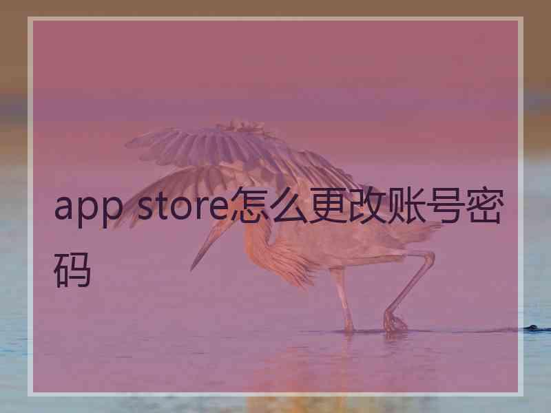 app store怎么更改账号密码