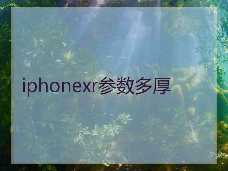 iphonexr参数多厚