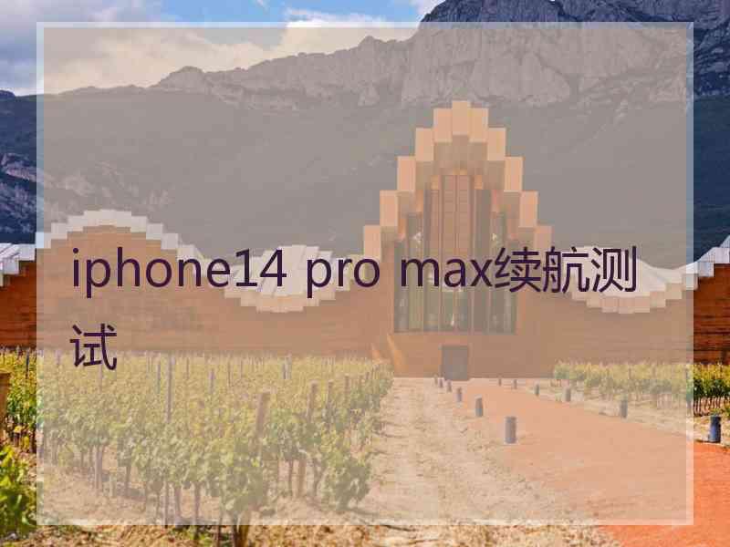 iphone14 pro max续航测试