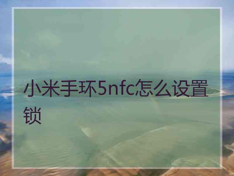 小米手环5nfc怎么设置锁