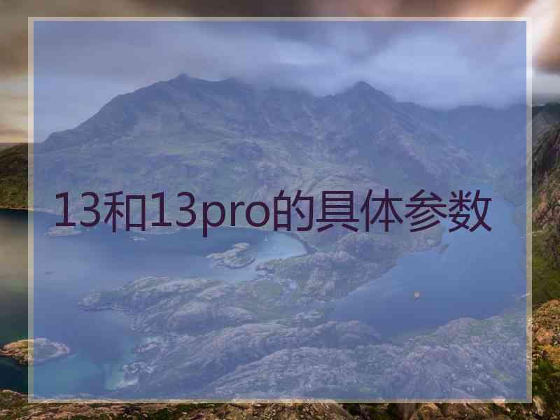 13和13pro的具体参数