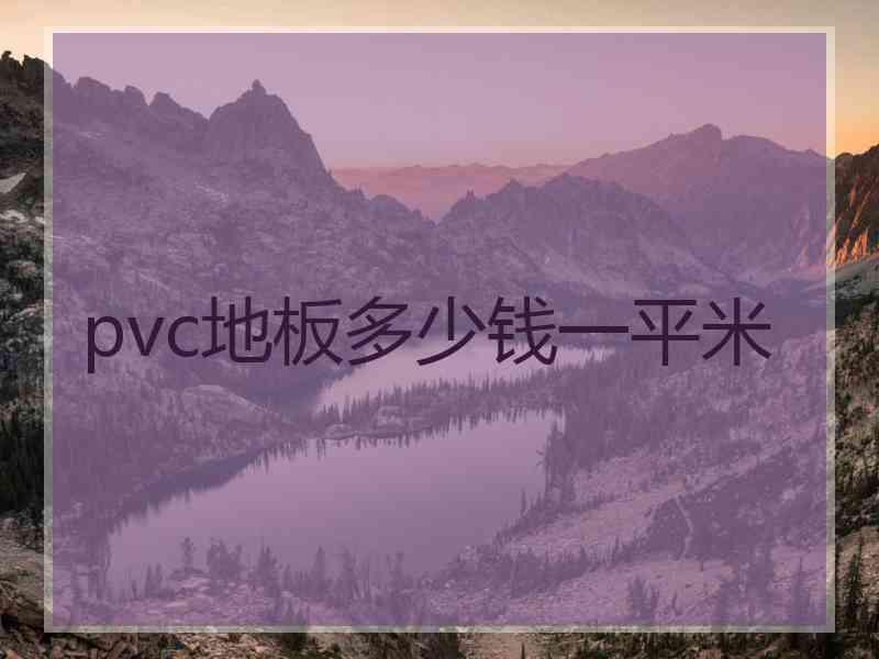 pvc地板多少钱一平米