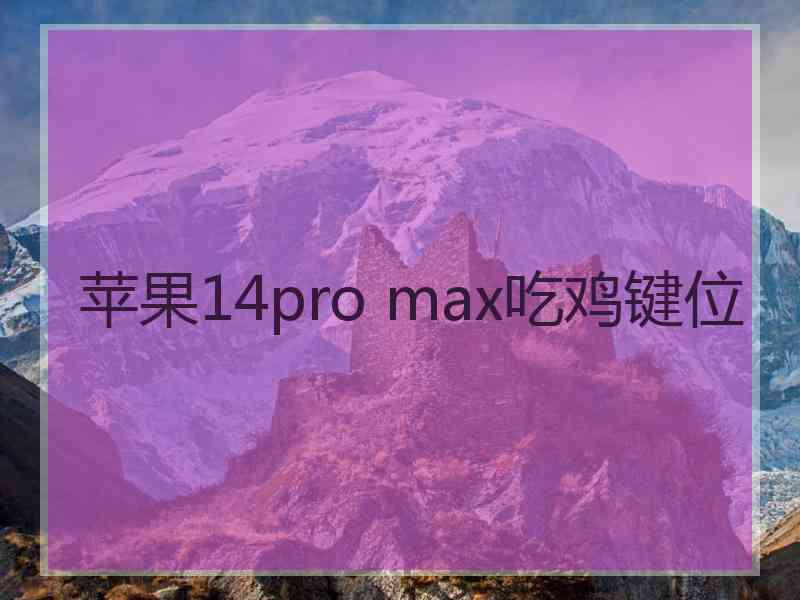 苹果14pro max吃鸡键位