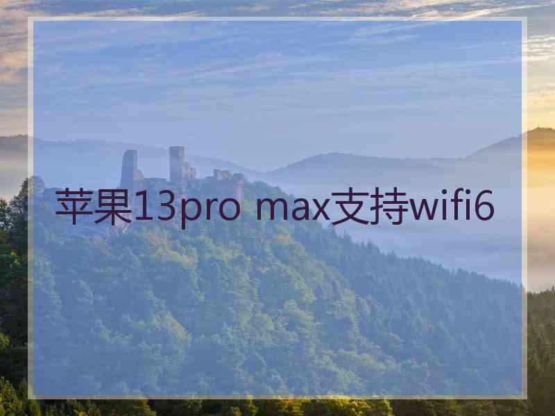 苹果13pro max支持wifi6