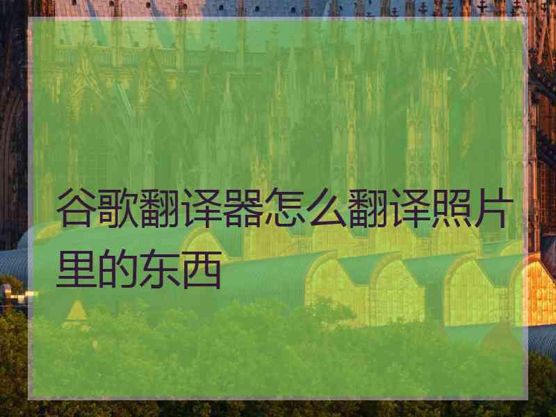 谷歌翻译器怎么翻译照片里的东西