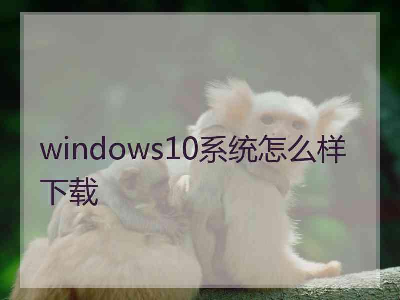 windows10系统怎么样下载