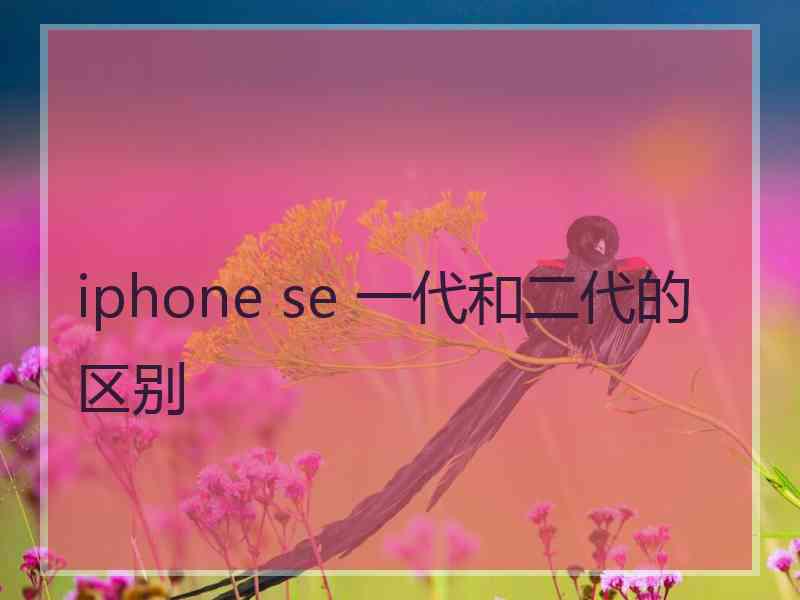 iphone se 一代和二代的区别