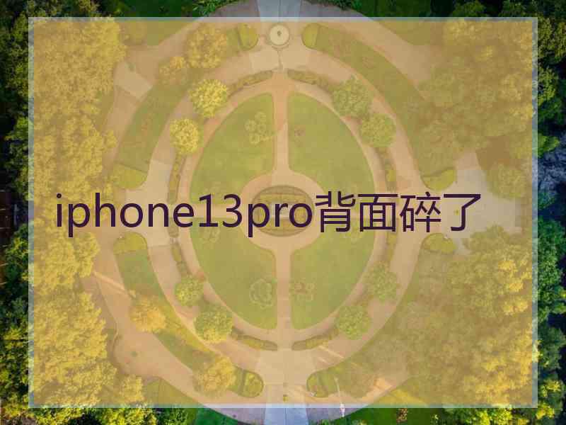 iphone13pro背面碎了