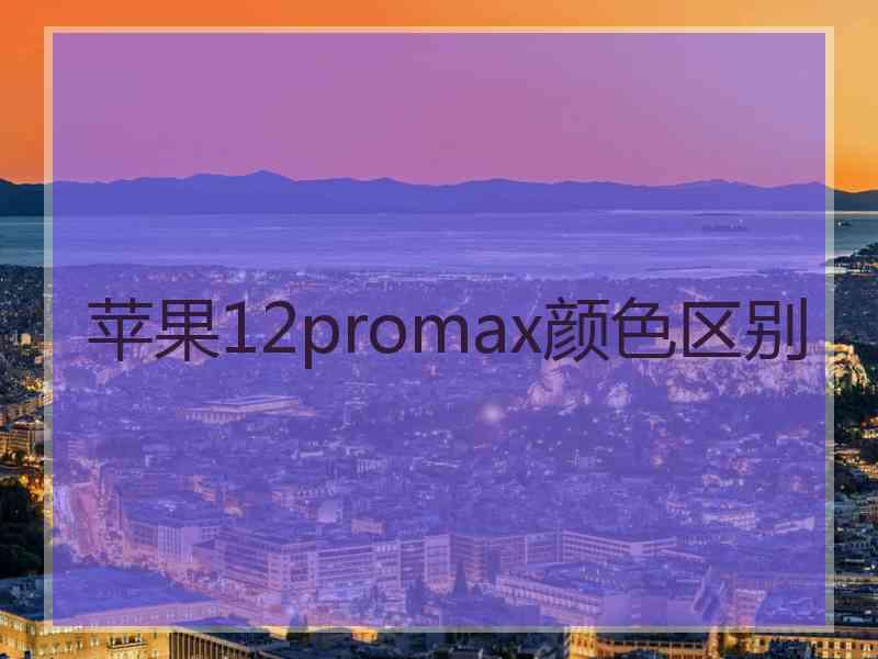 苹果12promax颜色区别