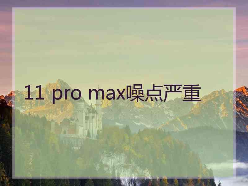 11 pro max噪点严重