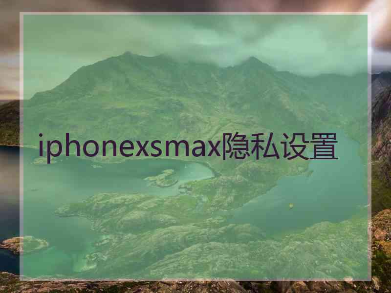 iphonexsmax隐私设置