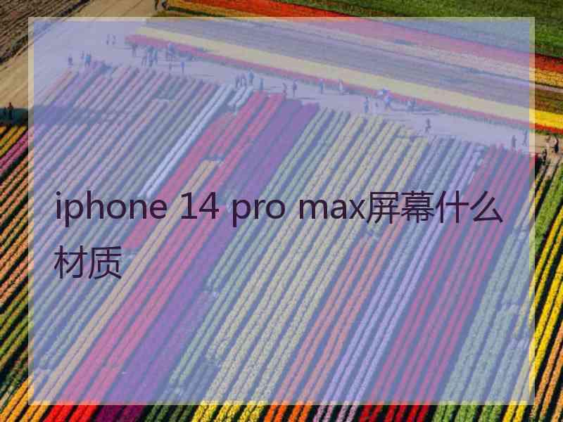 iphone 14 pro max屏幕什么材质