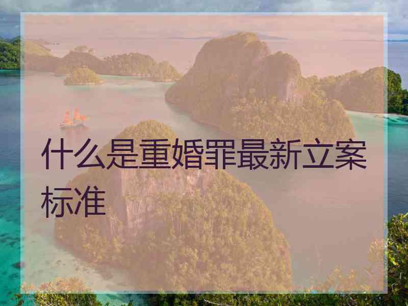 什么是重婚罪最新立案标准