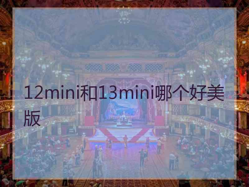 12mini和13mini哪个好美版